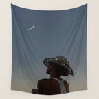 MOON LIGHT | glitter art work by Yana Potter | digital | collage | sparkle and shine | moon light  Wall Tapestry Gallery Image 4
