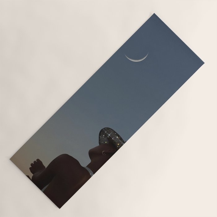MOON LIGHT | glitter art work by Yana Potter | digital | collage | sparkle and shine | moon light  Yoga Mat Gallery Image 1