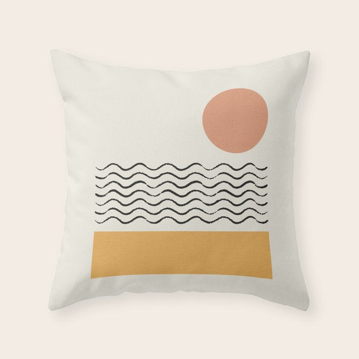 Sun Wave Beach - Abstract Throw Pillow Gallery Image 6