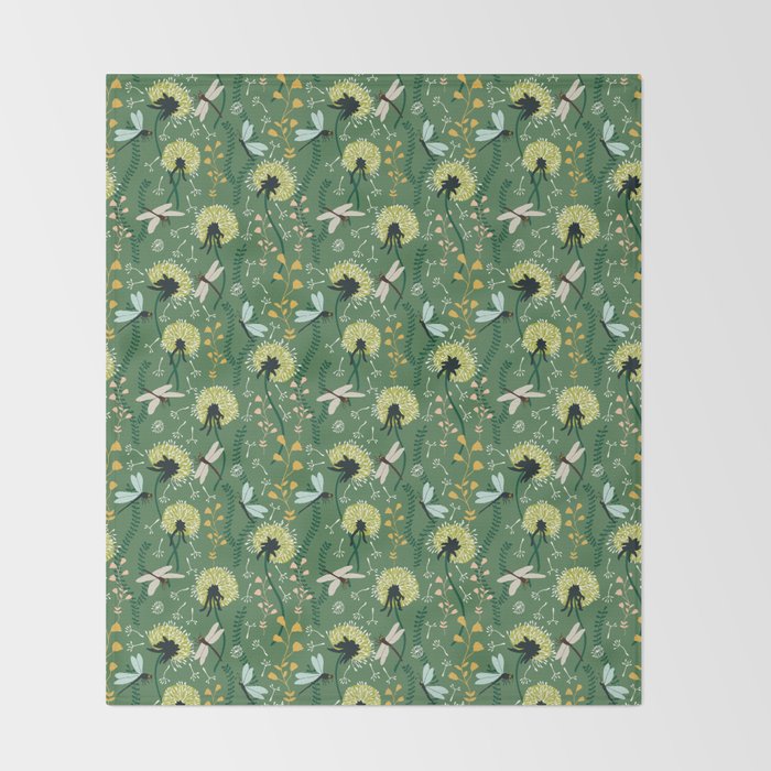Dandelion Day - Meadow Throw Blanket Gallery Image 2
