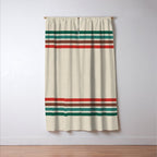 Blanket Stripe - vintage teal, green, brown, and red Window Curtain Gallery Image 3