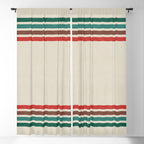 Blanket Stripe - vintage teal, green, brown, and red Window Curtain Gallery Image 5
