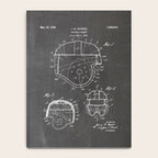 Football Helmet Patent - Football Art - Black Chalkboard Notebook Gallery Image 4