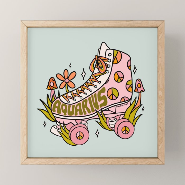 Aquarius Roller Skate Mini Art Print Gallery Image 1