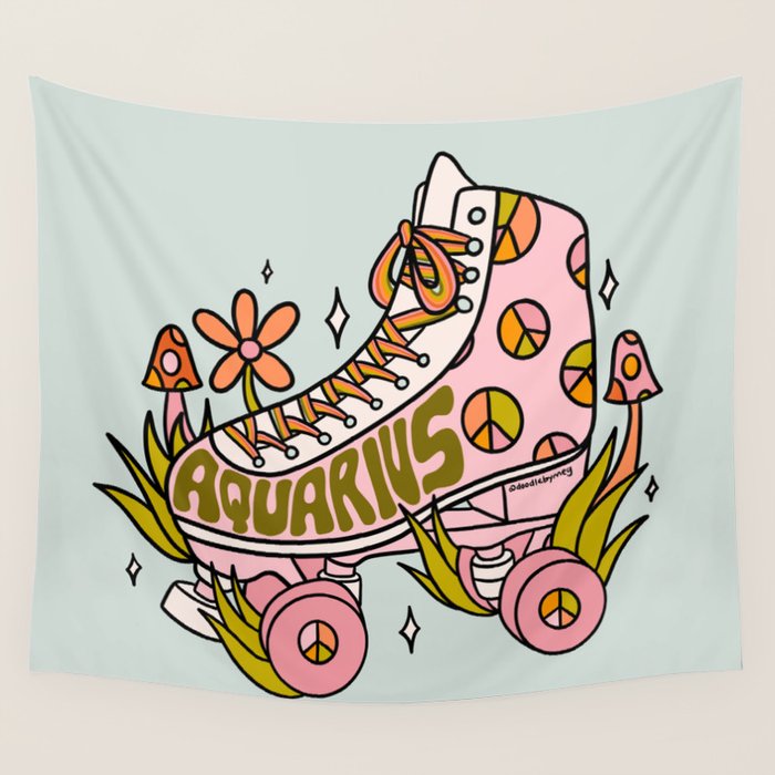 Aquarius Roller Skate Wall Tapestry Gallery Image 1