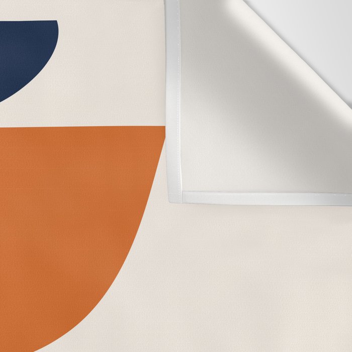 Abstract Shapes 14 in Orange and Navy Blue (Rainbow and Moon Phases Abstraction) Wall Tapestry Gallery Image 3