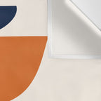 Abstract Shapes 14 in Orange and Navy Blue (Rainbow and Moon Phases Abstraction) Wall Tapestry Gallery Image 3