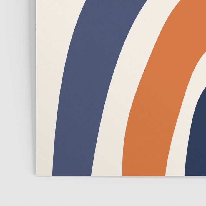 Abstract Shapes 14 in Orange and Navy Blue (Rainbow and Moon Phases Abstraction) Poster Gallery Image 3