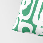 Mid Century Modern Loop Pattern in Kelly Green and White Pillow Sham Gallery Image 4
