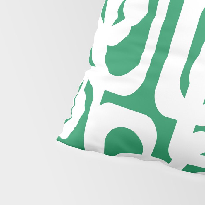 Mid Century Modern Loop Pattern in Kelly Green and White Pillow Sham Gallery Image 4