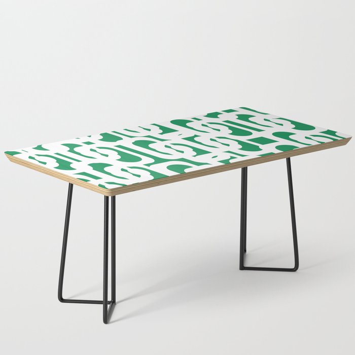 Mid Century Modern Loop Pattern in Kelly Green and White Coffee Table Gallery Image 1