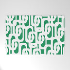 Mid Century Modern Loop Pattern in Kelly Green and White Welcome Mat Gallery Image 1