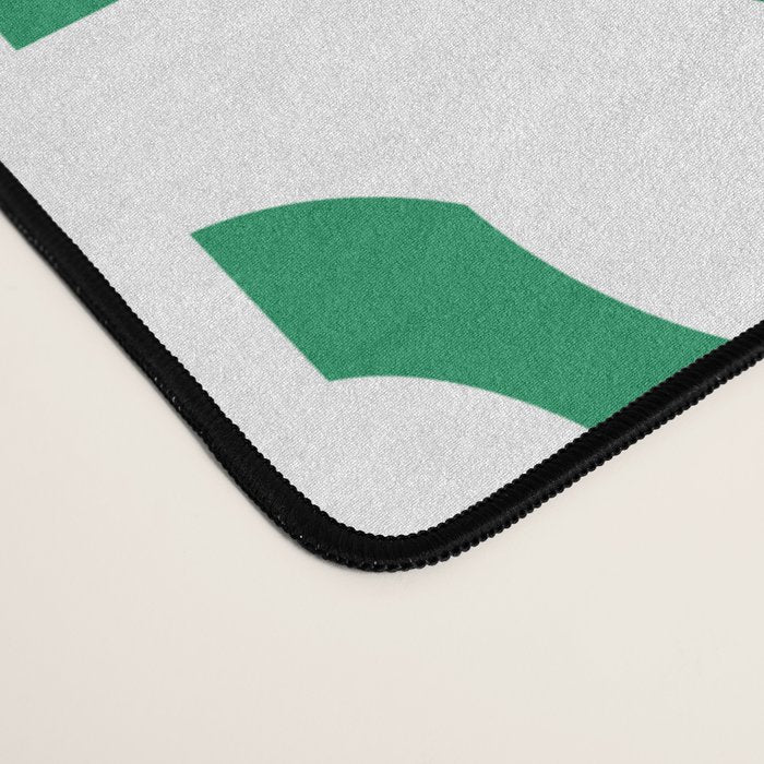 Mid Century Modern Loop Pattern in Kelly Green and White Desk Mat Gallery Image 4