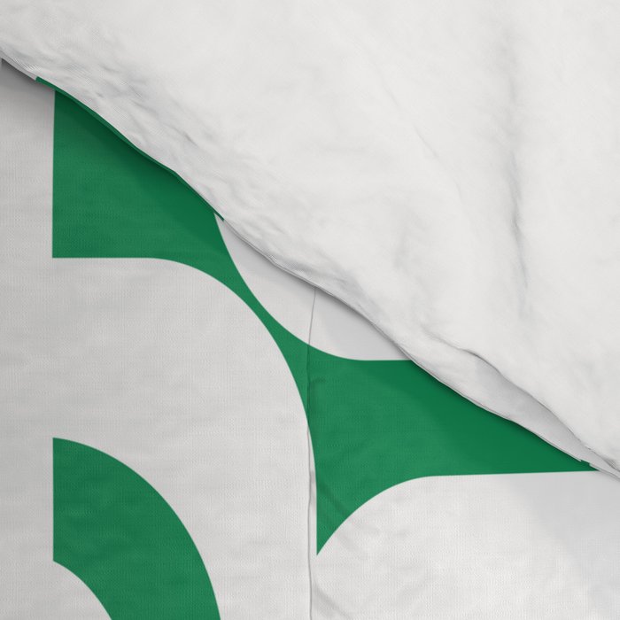 Mid Century Modern Loop Pattern in Kelly Green and White Comforter Gallery Image 4
