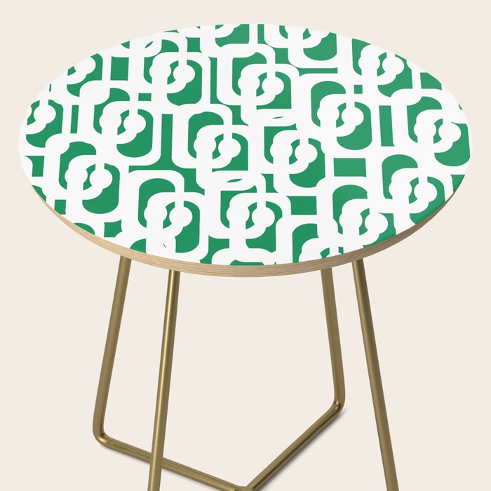 Mid Century Modern Loop Pattern in Kelly Green and White Side Table Gallery Image 2