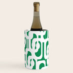 Mid Century Modern Loop Pattern in Kelly Green and White Wine Chiller Gallery Image 2