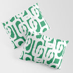 Mid Century Modern Loop Pattern in Kelly Green and White Pillow Sham Gallery Image 3