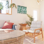 Mid Century Modern Loop Pattern in Kelly Green and White Wall Hanging Gallery Image 2