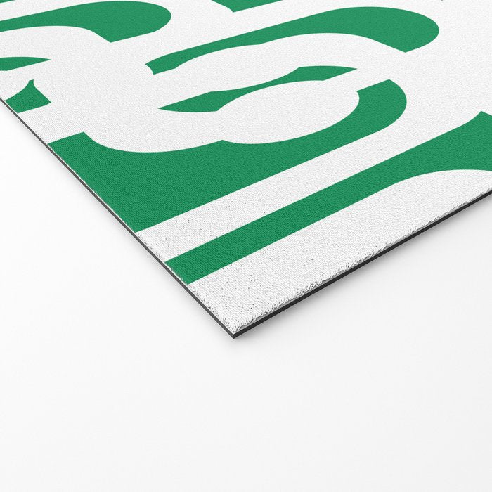 Mid Century Modern Loop Pattern in Kelly Green and White Welcome Mat Gallery Image 2