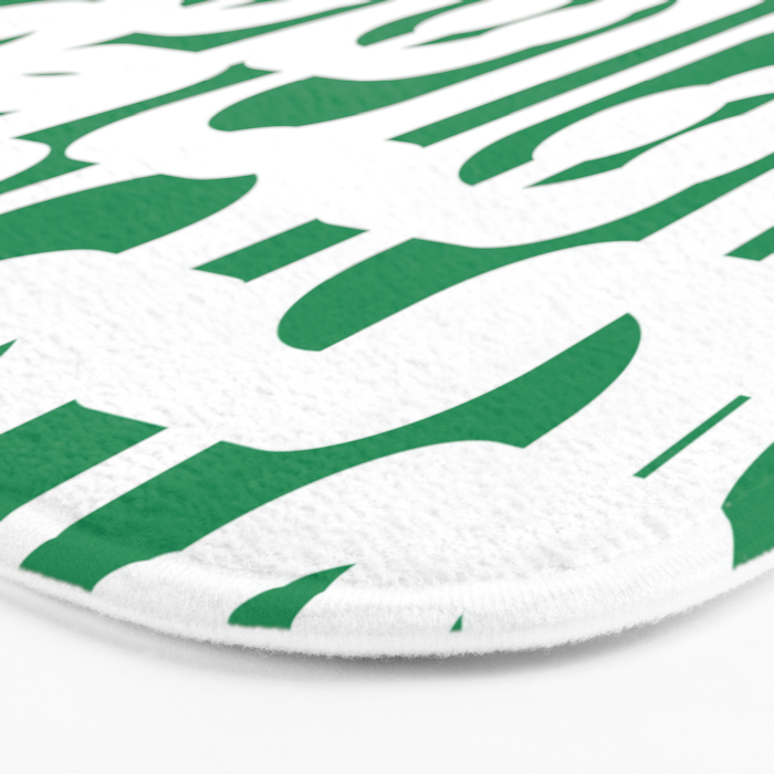 Mid Century Modern Loop Pattern in Kelly Green and White Bath Mat Gallery Image 3