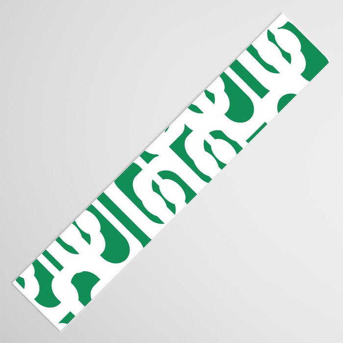 Mid Century Modern Loop Pattern in Kelly Green and White Table Runner Gallery Image 3