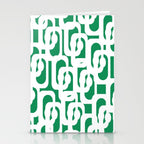 Mid Century Modern Loop Pattern in Kelly Green and White Stationery Card Gallery Image 2