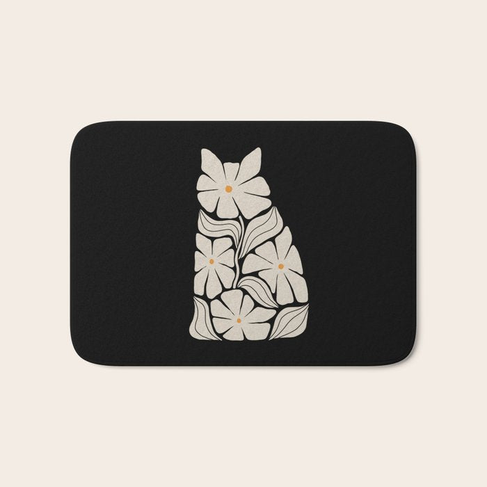 Cat and Plant 83 Bath Mat Gallery Image 1
