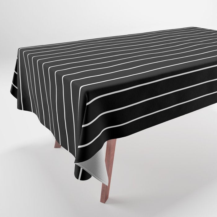 Minimal Arch III Black and White Modern Geometric Lines Tablecloth Gallery Image 1