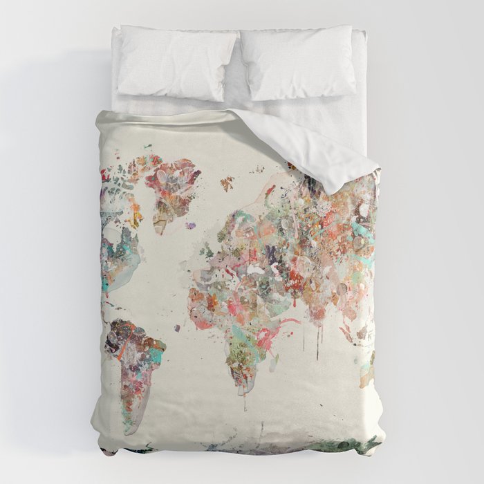 world map Duvet Cover Gallery Image 1