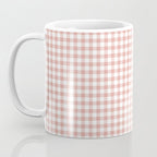 Blush Pink and White Gingham Check Coffee Mug Gallery Image 3