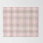 Blush Pink and White Gingham Check Throw Blanket Gallery Image 2