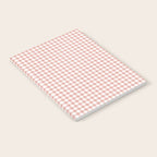 Blush Pink and White Gingham Check Notebook Gallery Image 2