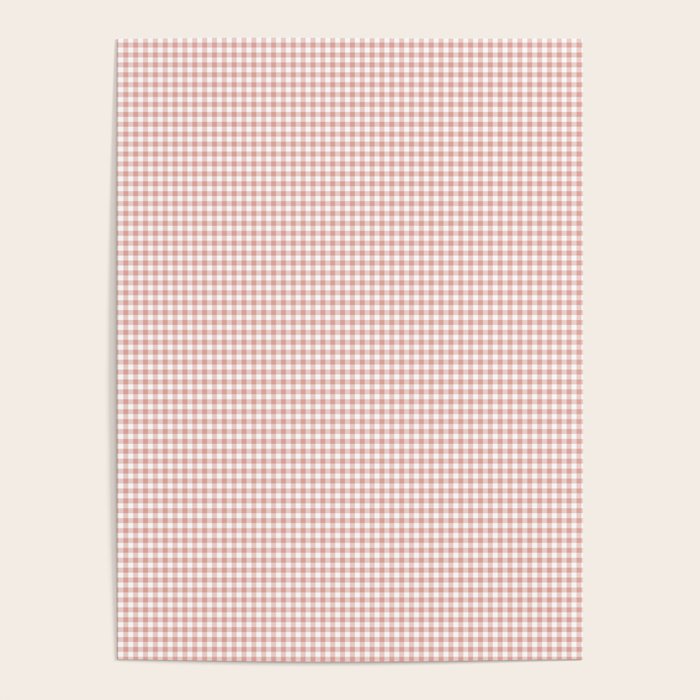 Blush Pink and White Gingham Check Poster Gallery Image 1