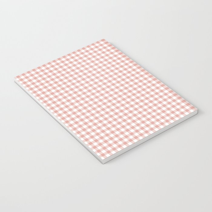 Blush Pink and White Gingham Check Notebook Gallery Image 3