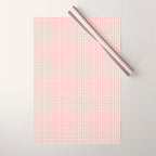 Blush Pink and White Gingham Check Wrapping Paper Gallery Image 1