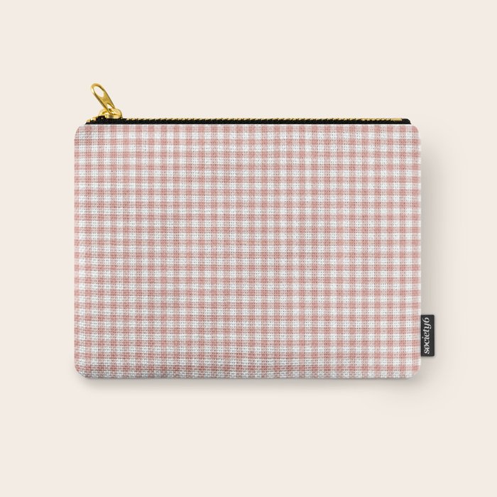 Blush Pink and White Gingham Check Carry All Pouch Gallery Image 1