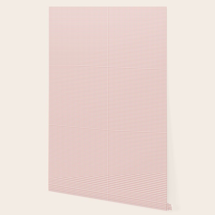 Blush Pink and White Gingham Check Wallpaper Gallery Image 2