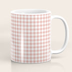 Blush Pink and White Gingham Check Coffee Mug Gallery Image 1