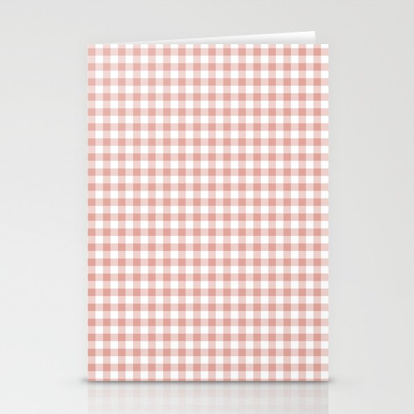 Blush Pink and White Gingham Check Stationery Card Gallery Image 1