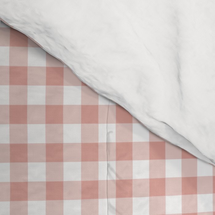 Blush Pink and White Gingham Check Comforter Gallery Image 4