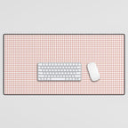 Blush Pink and White Gingham Check Desk Mat Gallery Image 1