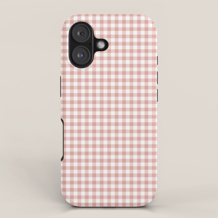 Blush Pink And White Gingham Check Iphone Case