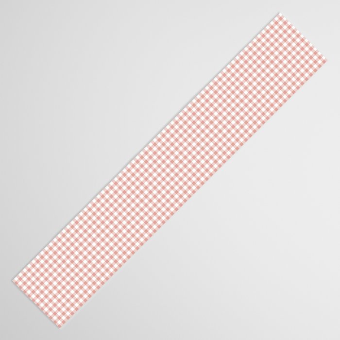 Blush Pink and White Gingham Check Table Runner Gallery Image 3