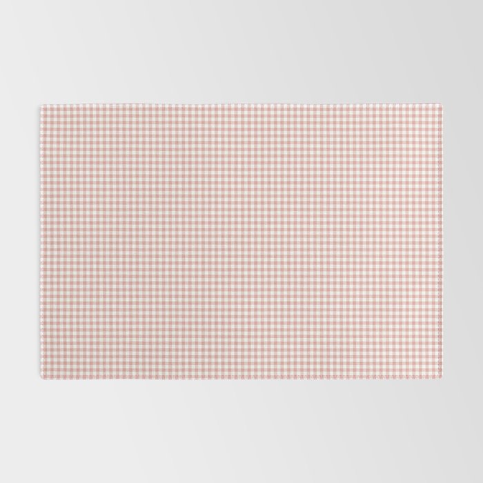 Blush Pink and White Gingham Check Rug Gallery Image 2