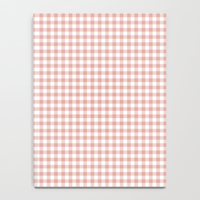 Blush Pink and White Gingham Check Notebook Gallery Image 4