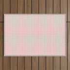 Blush Pink and White Gingham Check Outdoor Rug Gallery Image 1