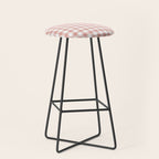 Blush Pink and White Gingham Check Stool Gallery Image 1