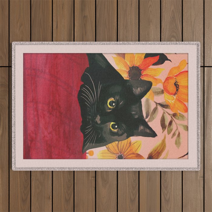 Black Cat Outdoor Rug Gallery Image 1
