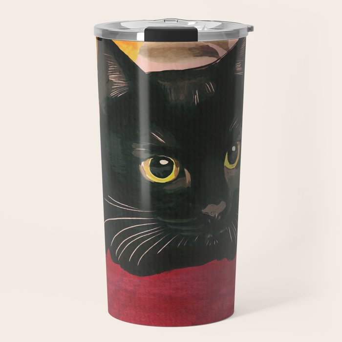 Black Cat Travel Mug Gallery Image 1