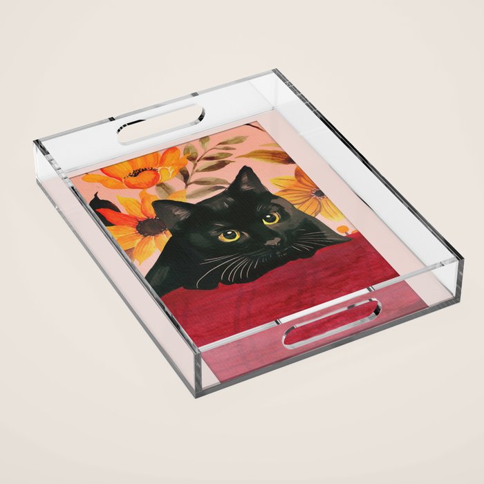 Black Cat Acrylic Tray Gallery Image 1